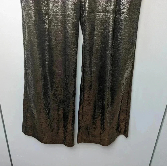 NWT !! French Connection Women’s Alara Molten Metallic Suit Trousers  SIZE 4 - Picture 4 of 15
